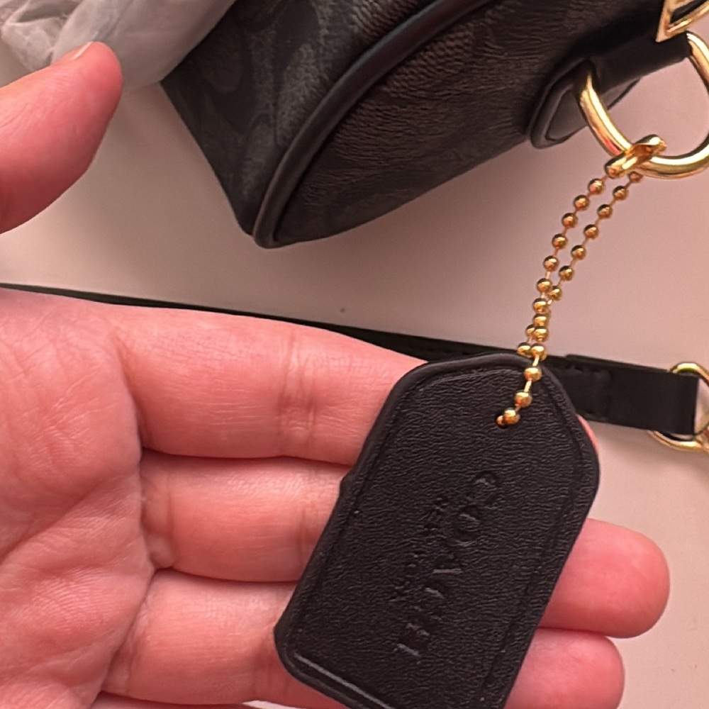 Coach Black Leather Mini Bag with Gold Hardware - Picture 4 of 5
